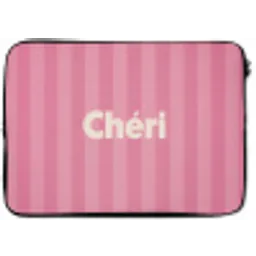 Gestreept - Roze - Chéri laptophoes neopreen klein -zkaufland3dotto