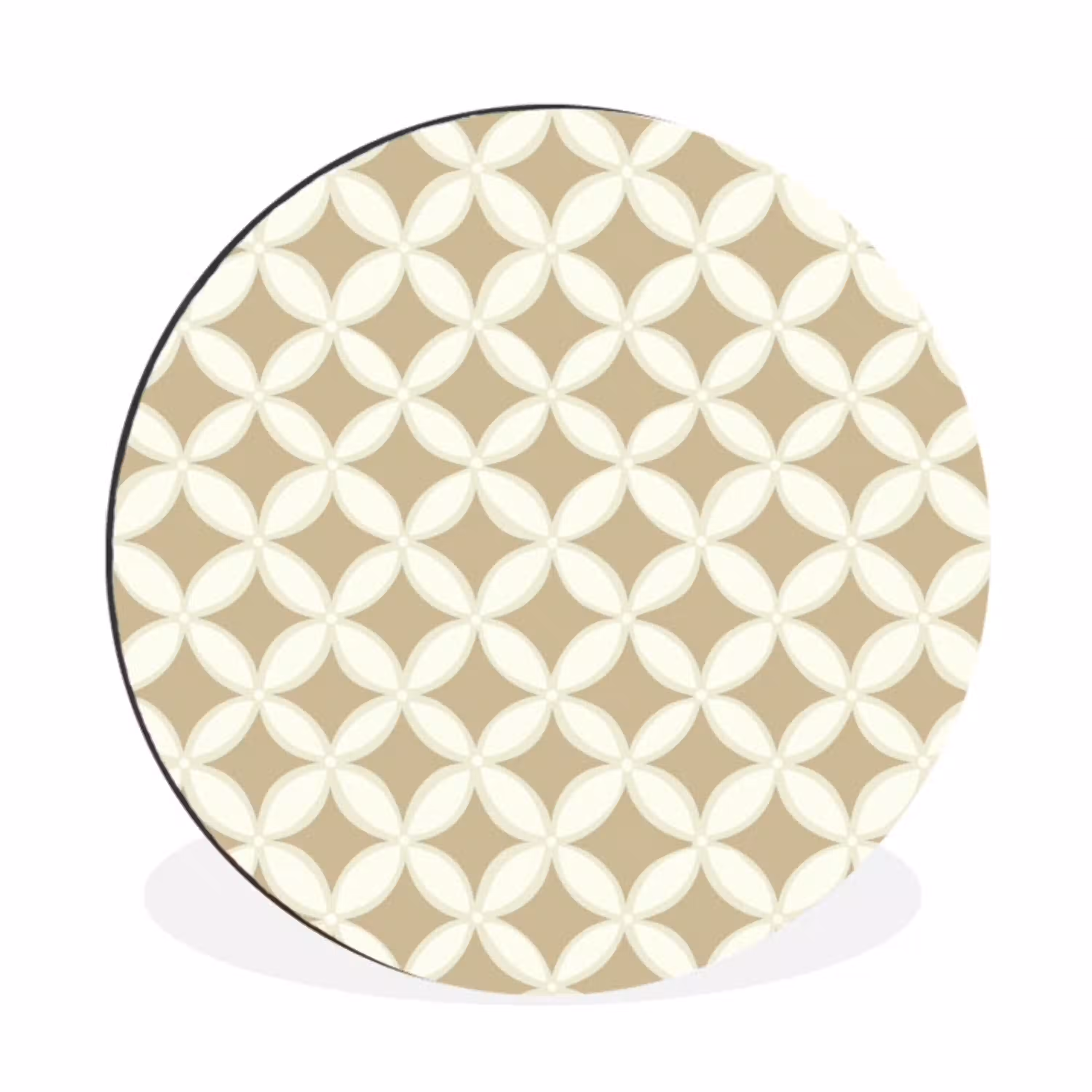 Symmetrisch - Motief - Beige Wandcirkel aluminium klein 190 -3d