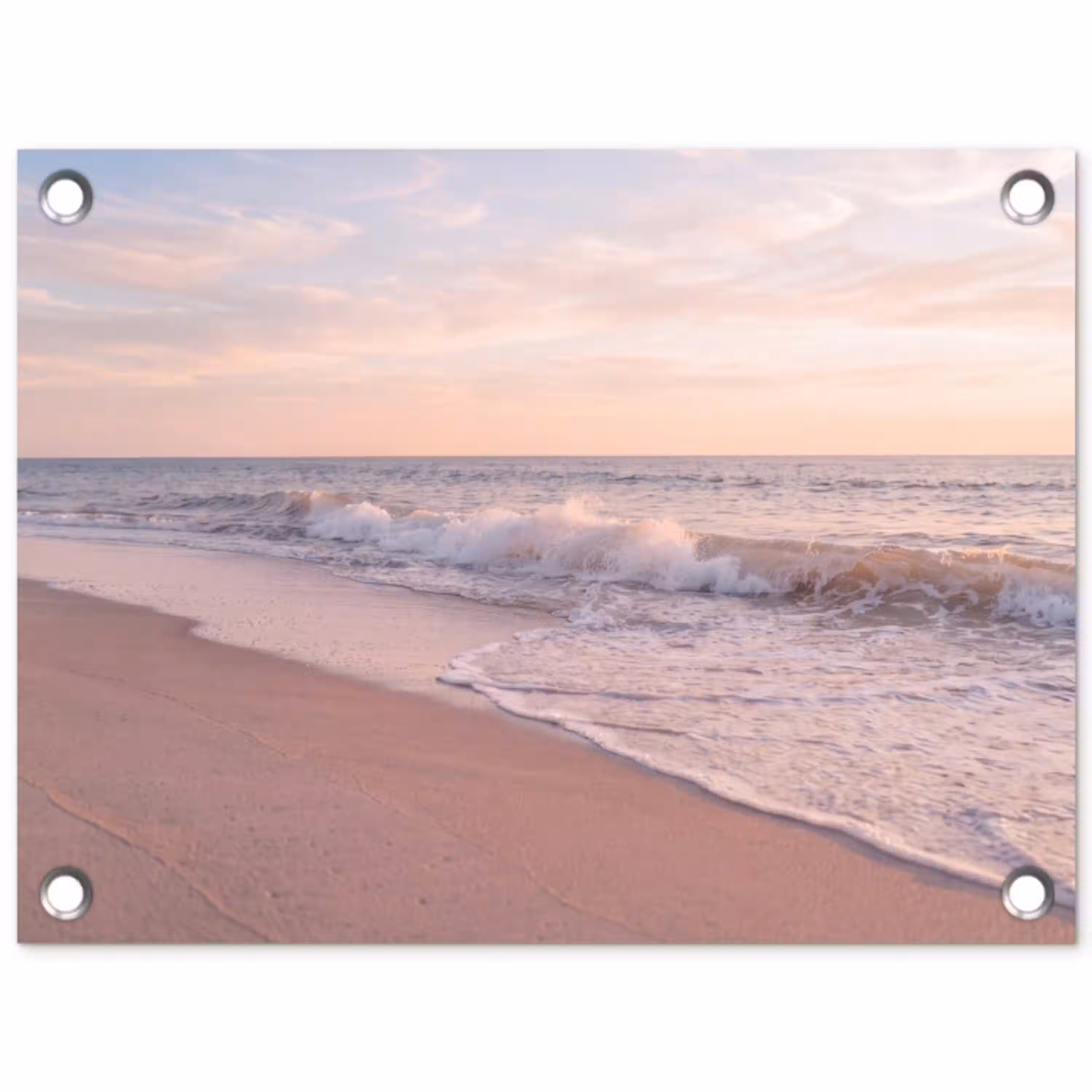 Strand - Zee - Golven - Natuur - Zonsondergang tuinposter los doek klein -3d