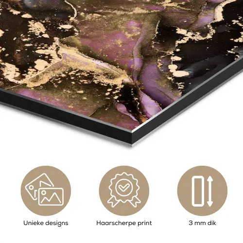 Marmer - Gold - Steen - Abstract aluminium wit klein -closeup_NL