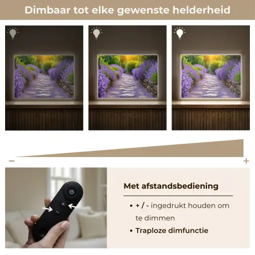 Bloemen - Pad - lavendel - Tuin Light Box met batterij (Wandlamp) middel -USP_dimbaarNL