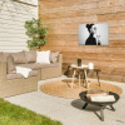 Vrouw - Champagne - Modern Tuinposter op houten frame 2 cm dik klein -sfeer2
