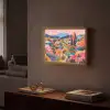 Witte bergtop - Modern - Kleurrijk Light Box met batterij (Wandlamp) middel -sfeer1