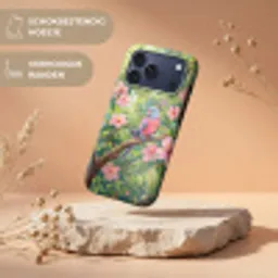 Papagaai - Hibiscusbloemen - Kleurrijk Toughcase MagSafe Apple iPhone 17 Pro Max klein -USP_RandenV_NL