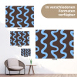 Kronkelende lijnen - Blauw - Bruin - Minimalistisch tuinposter los doek klein 239 -Xsfeer9_DE