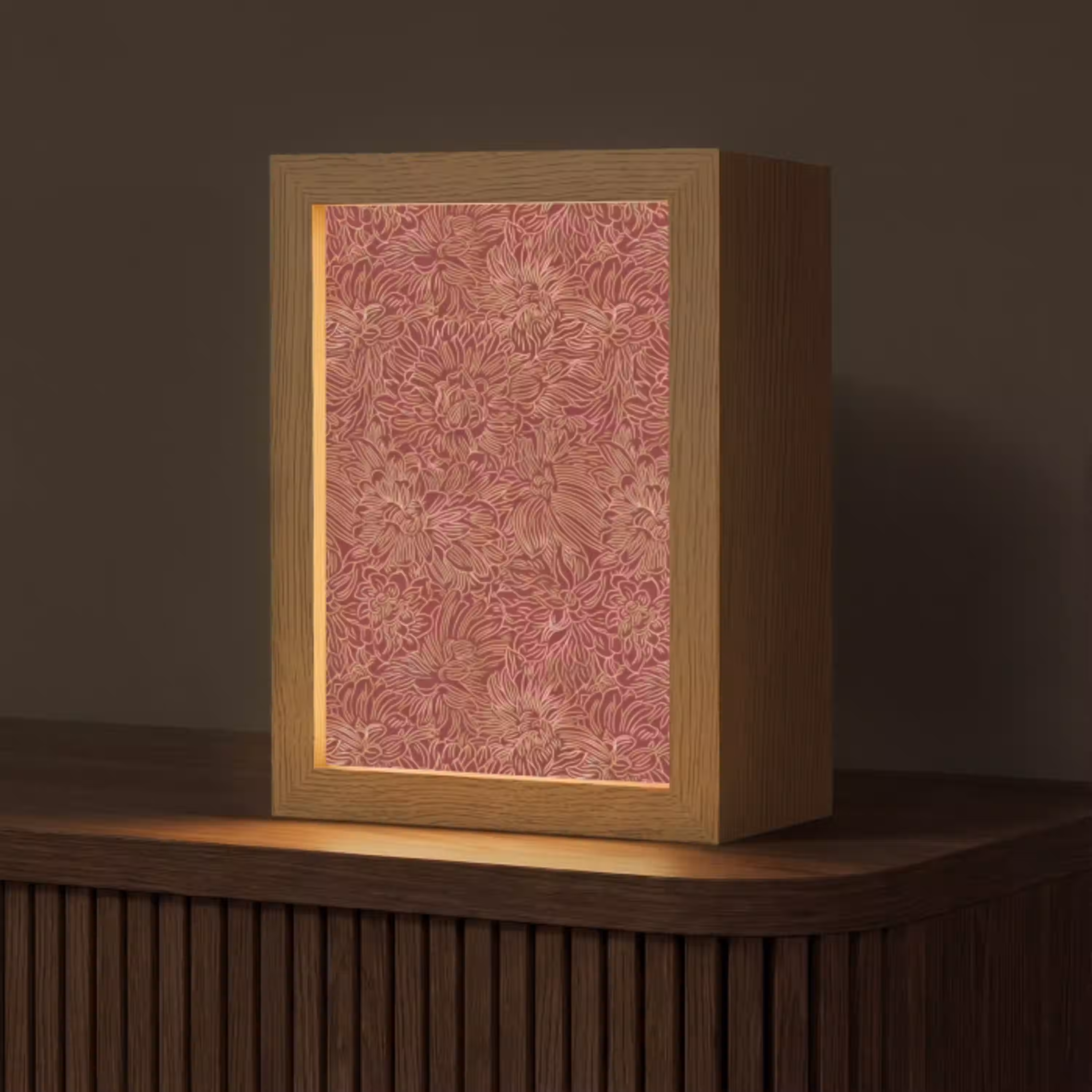 Bloemen - Motief - Rood Light Box met kabel (Tafellamp) klein 925 -z3d_website