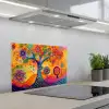 Boom - Levensboom - Abstract - Kleurrijk keuken achterwand spatscherm klein -3d_schuin