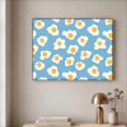 Eieren - Dooiers - Blauw Textielframe zwart klein 947 -sfeer2