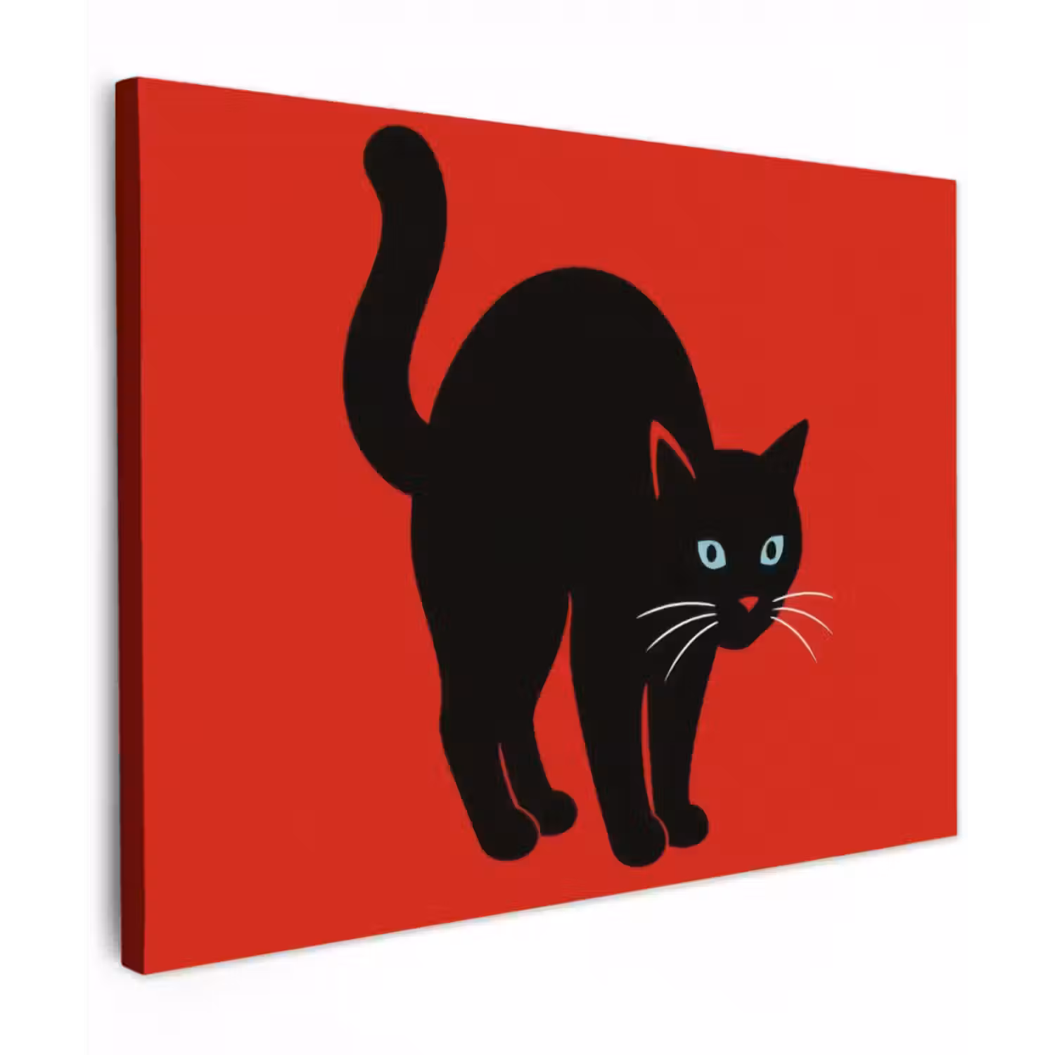 Leinwandbild - Katze - Schwarz - Schwanz