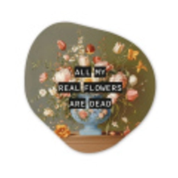 Bloem - Quote - Vintage - Art Wandcirkel Organisch Plexiglas middel -3d