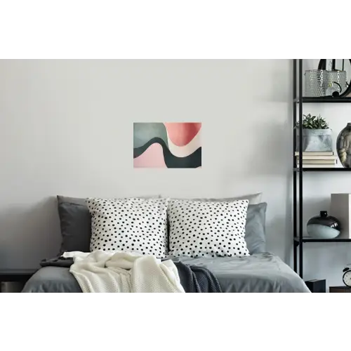 Abstract - Golven - Sierlijk - Roze Muursticker klein -slaapkamer