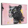 Zwart - Panter - Roze - Abstract Textielframe - compleet frame klein -3d