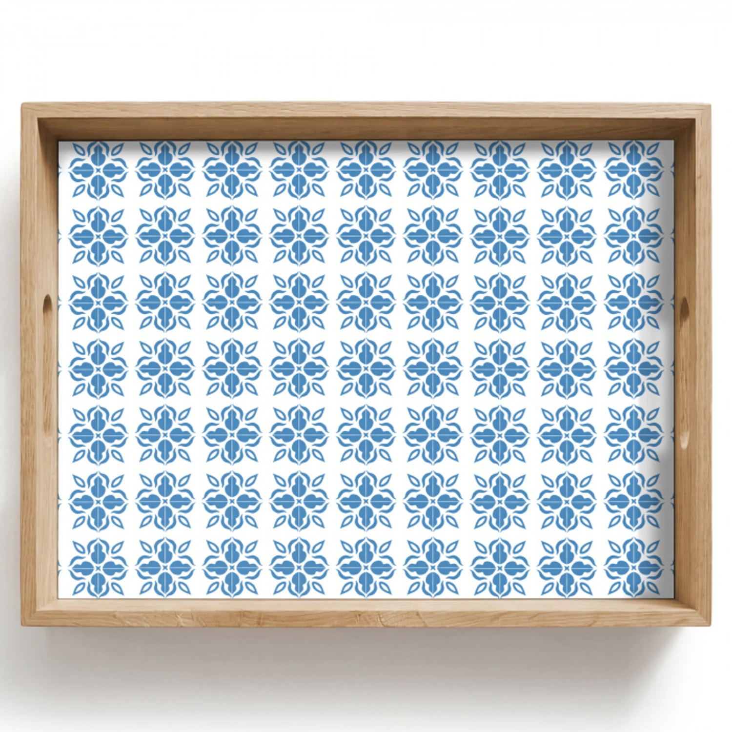 Blauw - Wit - Tegel - Patroon Dienblad Rechthoek middel 911 -z3d_shopping