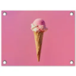Hoorntje - Schepijs - Roze tuinposter los doek klein -3d