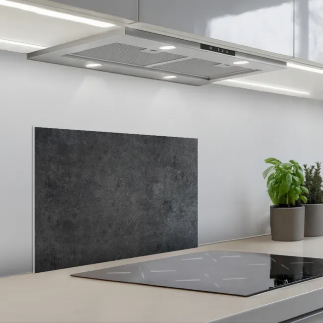 Industrieel - Leisteen - Grijs - Structuur - Beton keuken achterwand spatscherm klein -3d_schuin