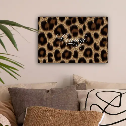 Luipaardprint - Bruin - Courage - Sierlijk canvas 2cm klein -sfeer1