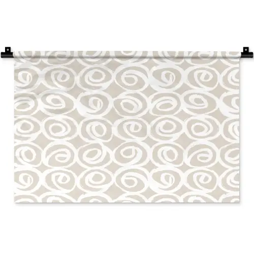 Beige - Patroon - Spiraal Wandkleed katoen klein 269 -zz3d
