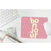 Bonjour - Stippen - Roze- Geel muismat rubber klein -witbureau