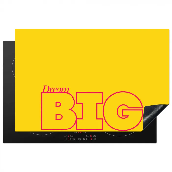 Dream big - Geel - Grafisch Inductie beschermer vinyl 3mm klein -3d