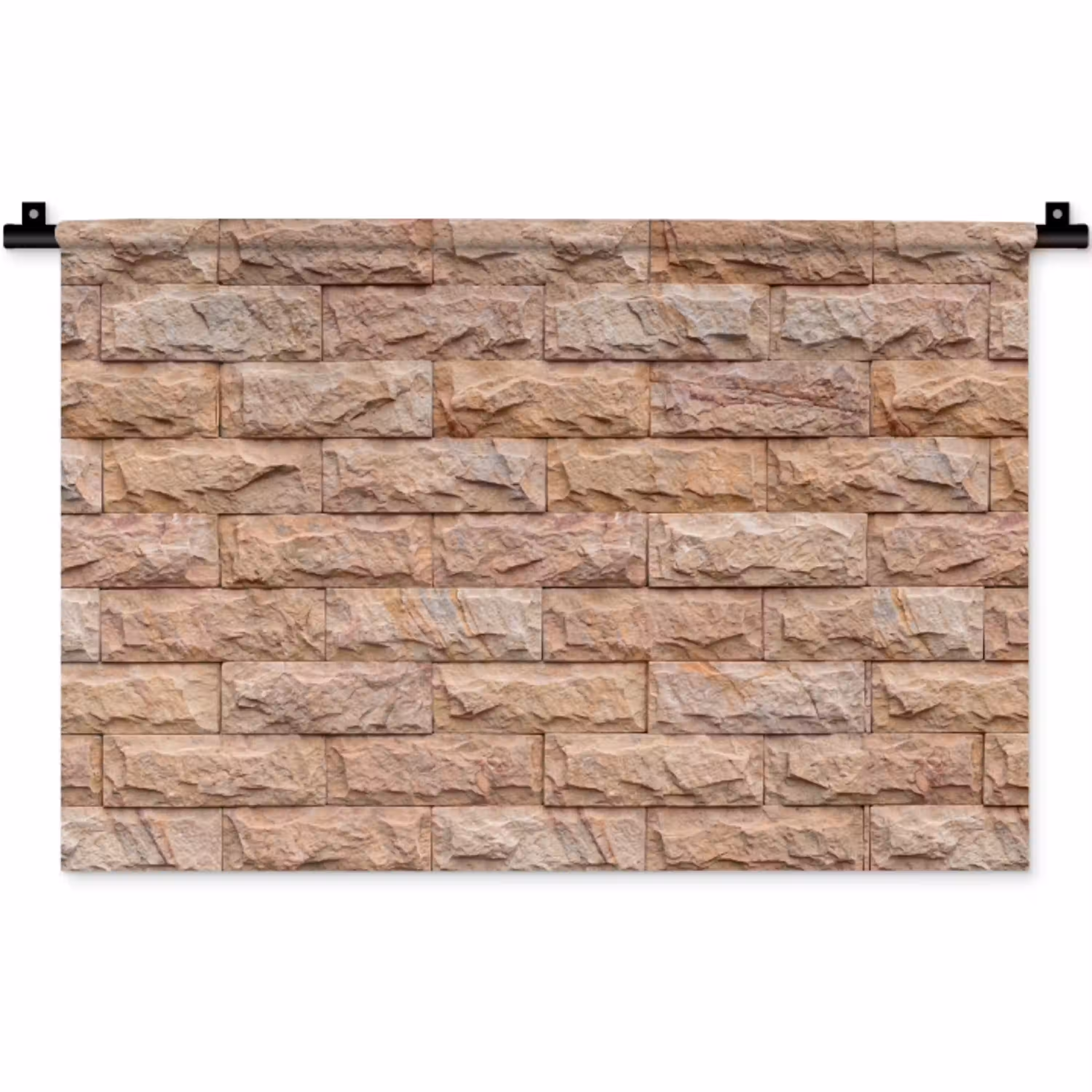Muur - Steen - Ruw - Textuur - Beige Wandkleed katoen klein -zz3d