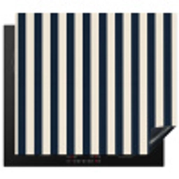 Verticale strepen - Blauw - Crème Inductie beschermer vinyl 3mm middel 274 -3d
