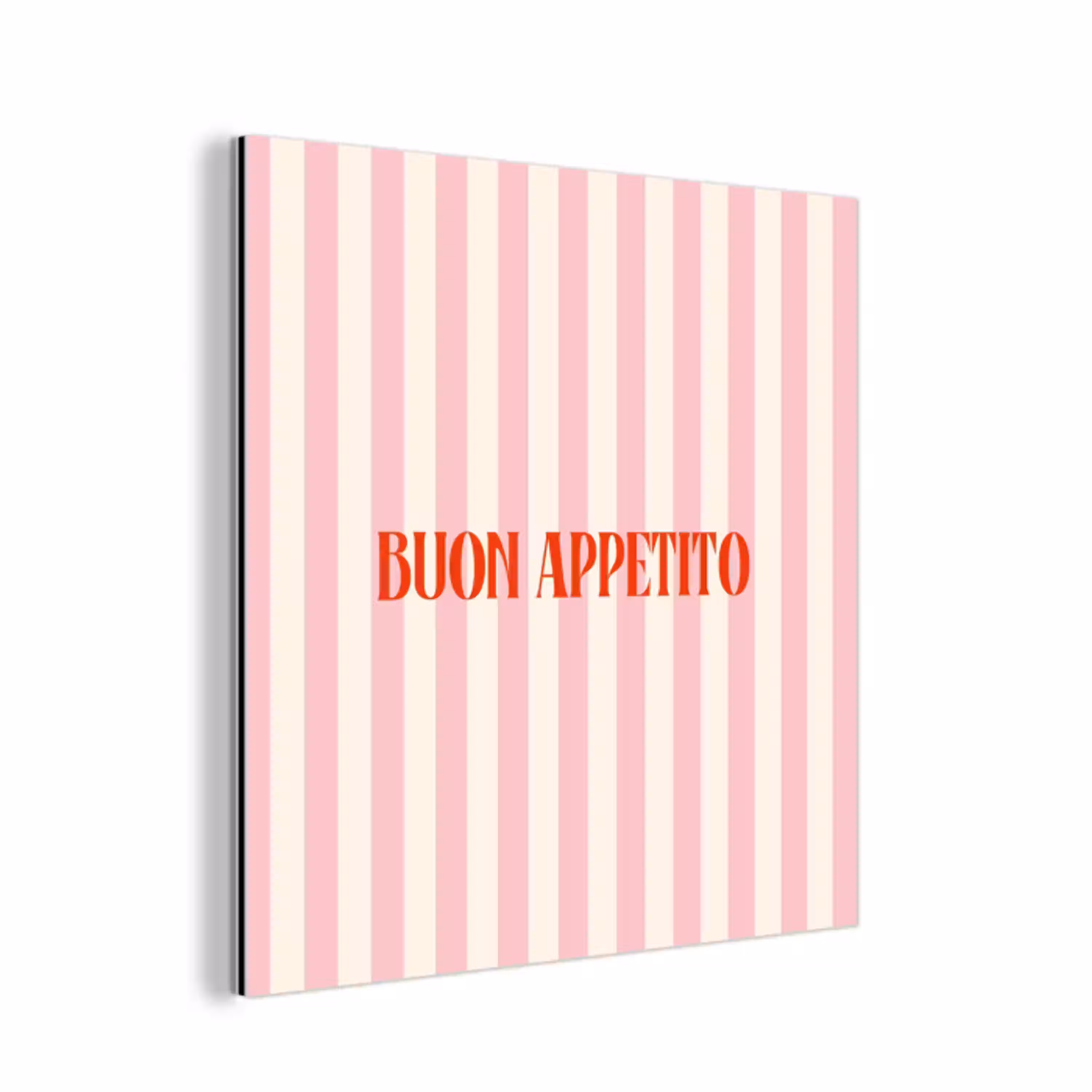 Zachtroze - Rood - Strepen - Buon Appetito aluminium wit klein -3d