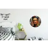 Portret - Vrouw - Bloemen Wandcirkel aluminium klein -kinderkamer