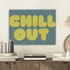 Chill out - Geel - Blauw PET vilt klein -sfeer1