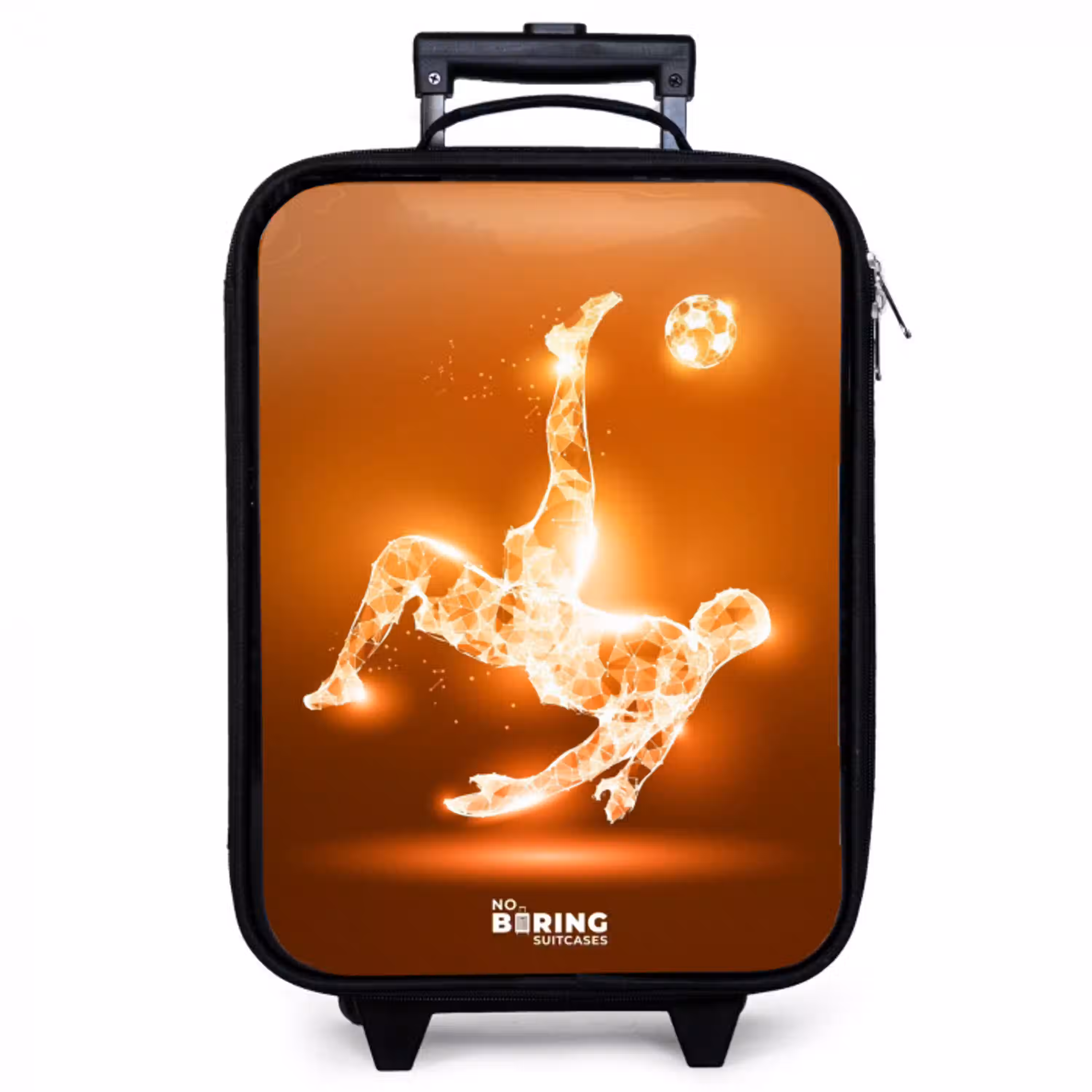 Oranje lichtvoetballer in zweefmoment Kinderkoffer - Zwart klein -zzz_website3d