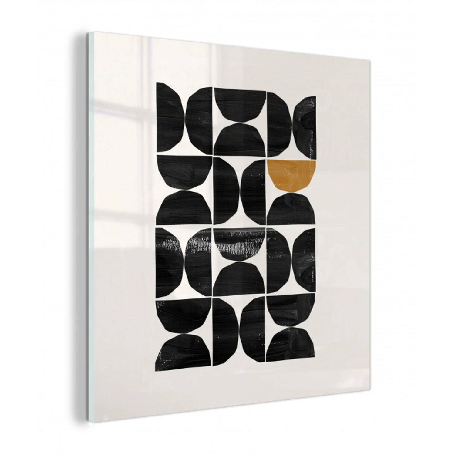 Modern - Halve cirkel - Goud - Zwart plexiglas 5mm klein -z3d