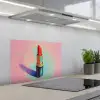 Lippenstift - Rood - Penseelstreken keuken achterwand spatscherm klein -3d_schuin