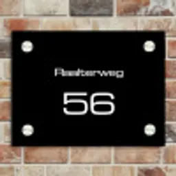 Effen - Zwart - Modern Naambord Rechthoek middel -sfeer3