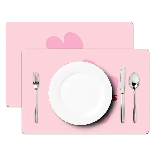 No rain no flowers - Bloem - Roze Placemat vinyl groot -zzsfeer2_Kitchenyeah-website