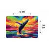 Zonsondergang - Walvis - Geschilderd - Kleurrijk Placemat vinyl groot -specs