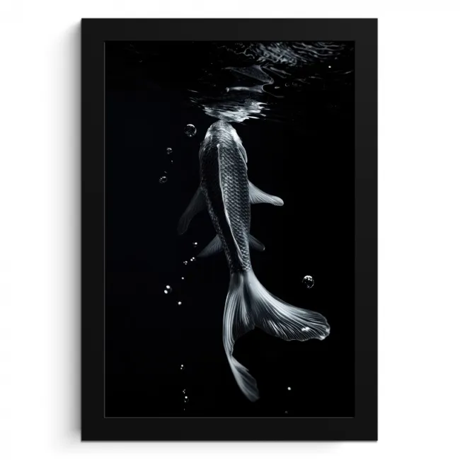 Koi - Vissen - Water - Zwart KitchenYeah - Keuken - Fotolijst klein -3d