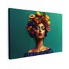 Vrouw - Hoodtooi - Tropisch - Fruit - Druiven Tuinposter op houten frame 2 cm dik klein -3d