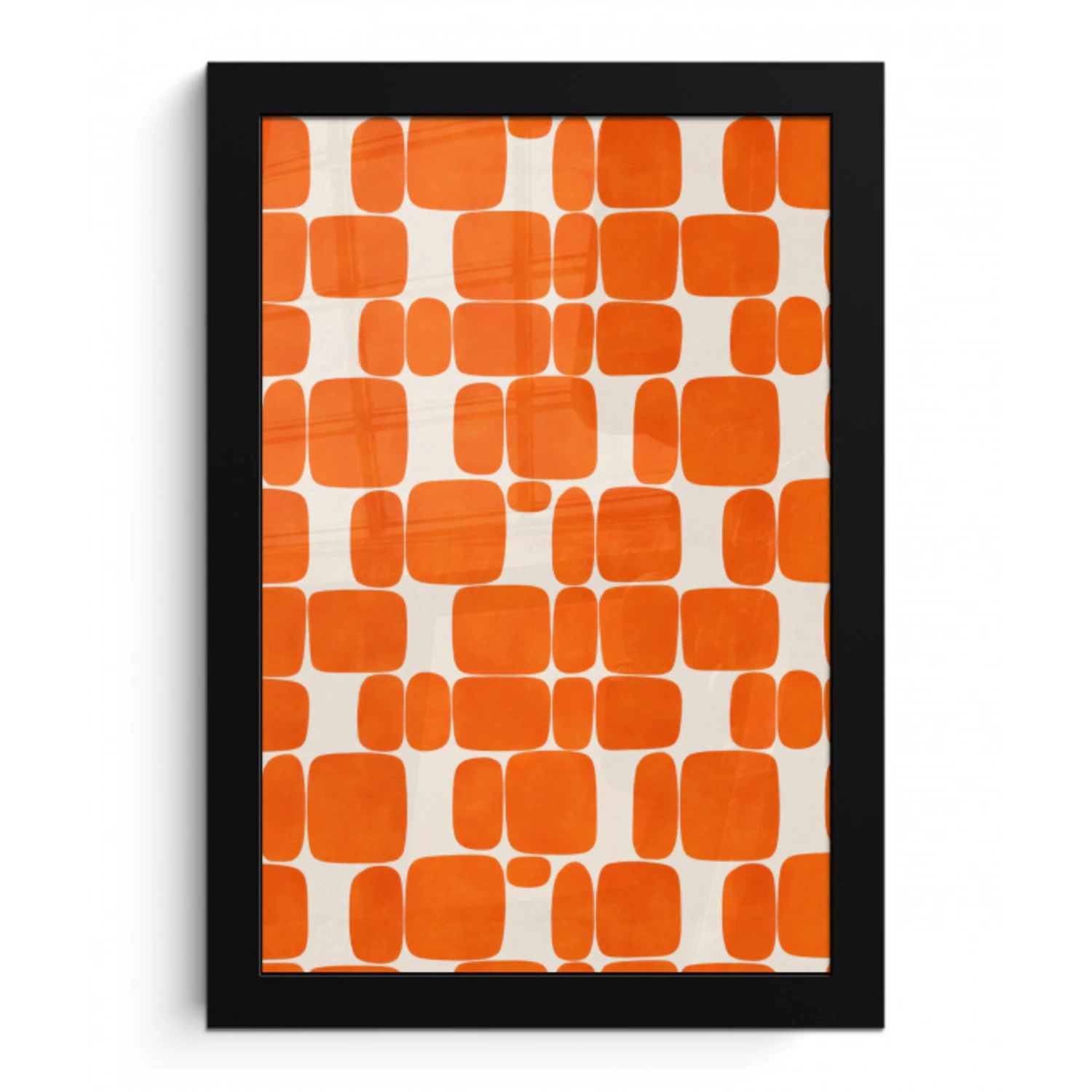 Patroon - Retro - Oranje fotolijst zwart zonder passe partout klein 224 -3d