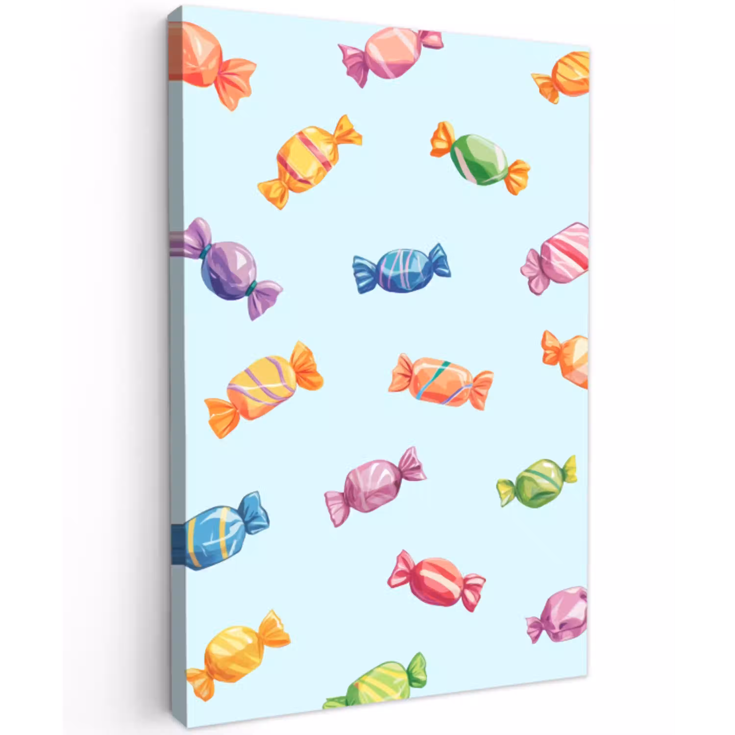 Blauw - Patroon - Snoep Tuinposter op houten frame 2 cm dik middel -3d