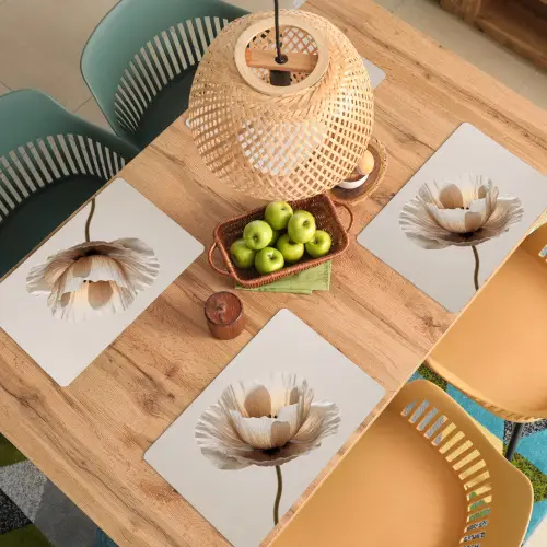 Bloem - Beige - Crème Placemat vinyl groot -zzsfeer5_Kitchenyeah-website