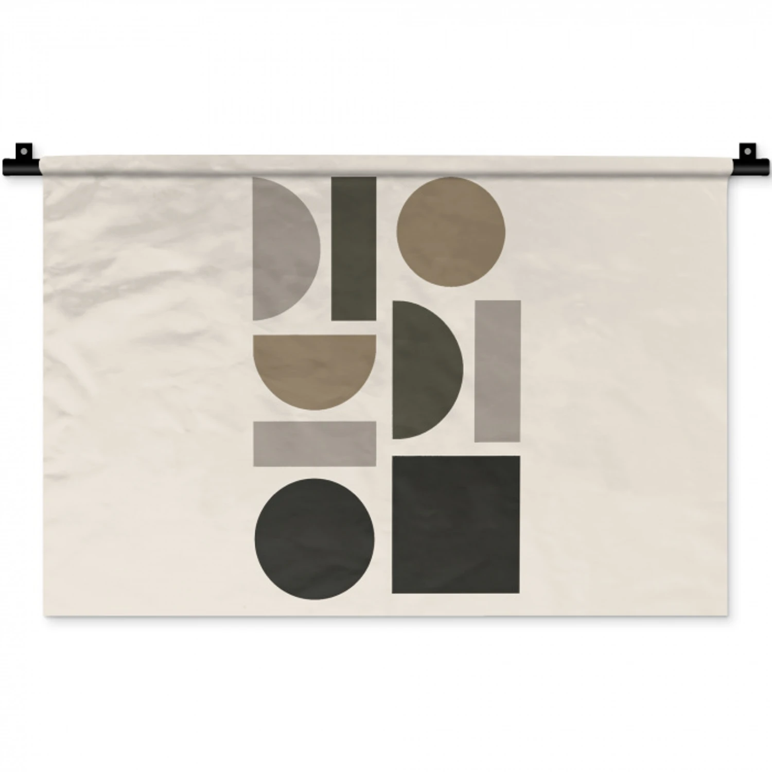 Natuurlijke tinten - Grafisch - Verticale compositie Wandkleed katoen klein -zz3d