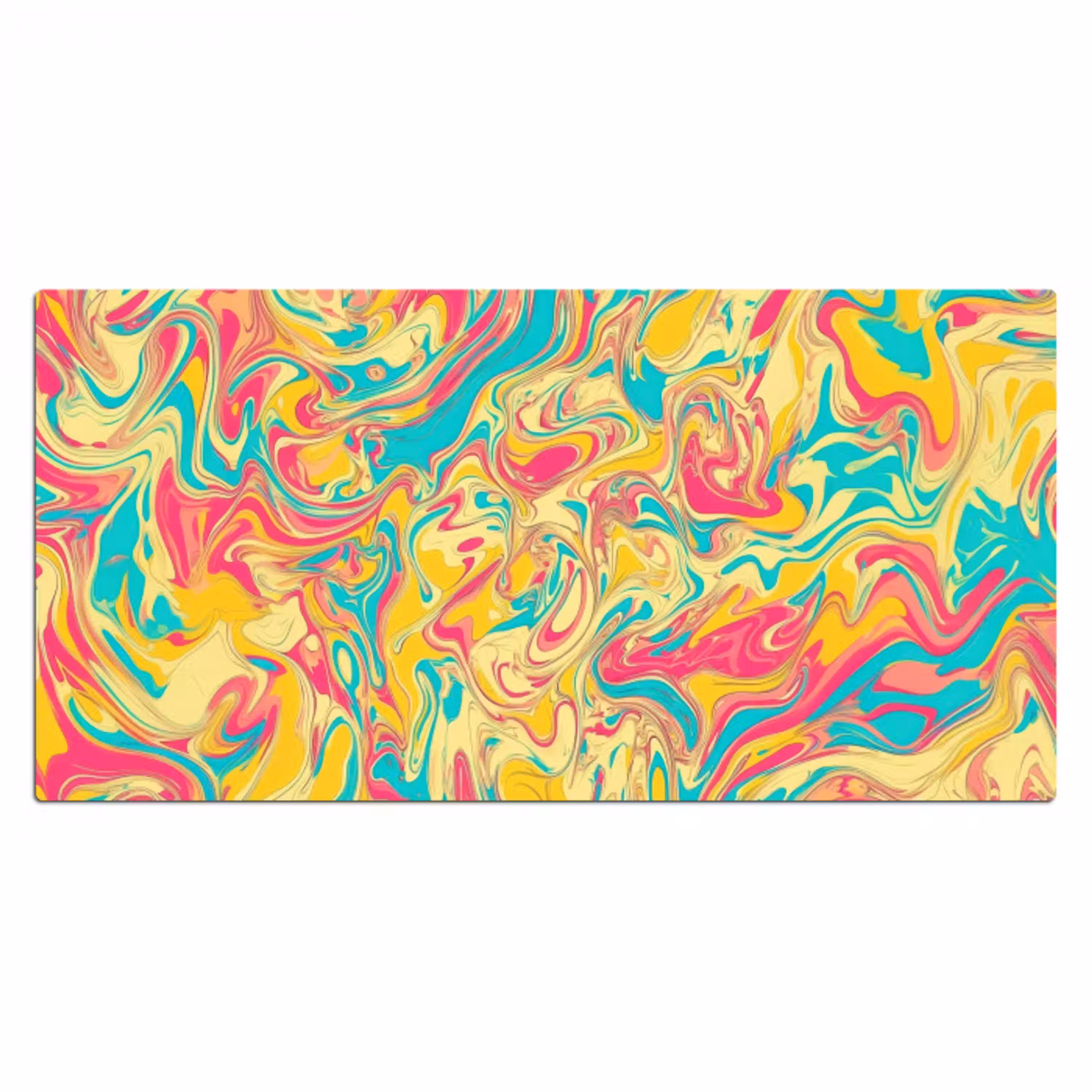 Geel - Roze - Blauw - Retro Muismat XXL klein -3d_leeg