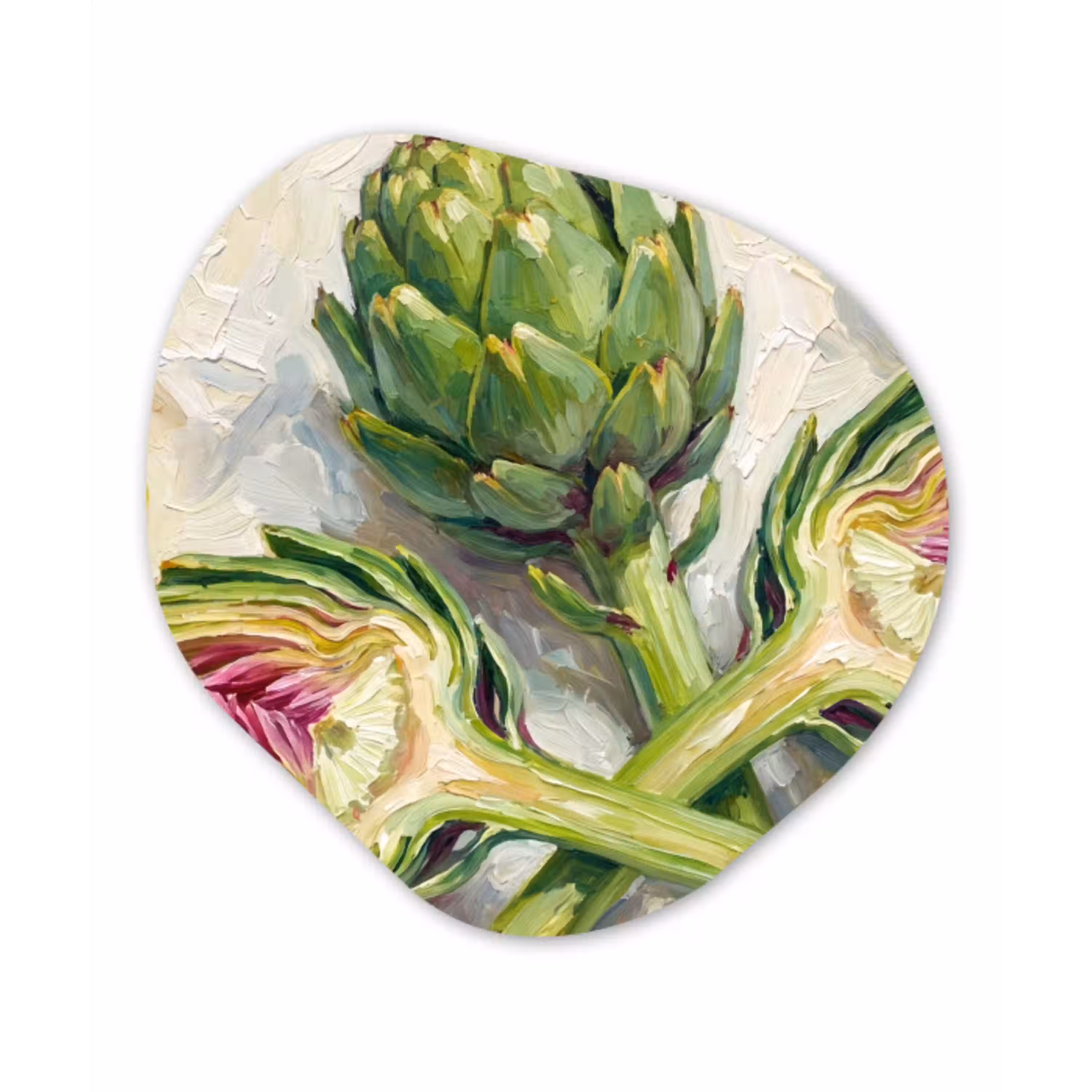 Artisjok - Citroen - Eten Wandcirkel Organisch Forex 3mm klein -3d