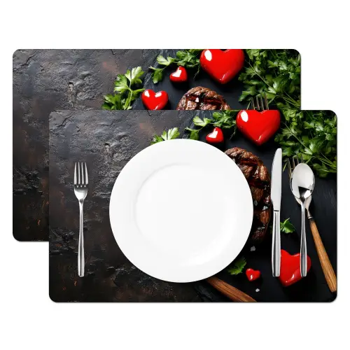 Steak - Hart - Bestek Placemat vinyl groot -zzsfeer2_Kitchenyeah-website