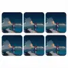 Vuurtoren - Zee - Wolken onderzetter kurk middel -3d