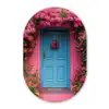 Bloemen - Deur - Roze Wandcirkel Ovaal Forex klein -3d