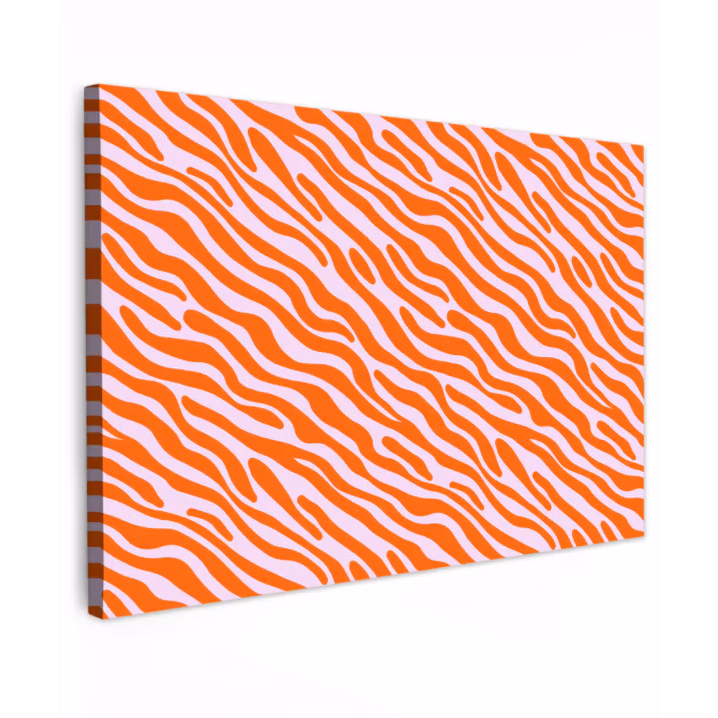 Strepen - Dynamisch - Oranje Tuinposter op houten frame 2 cm dik klein 845 -3d