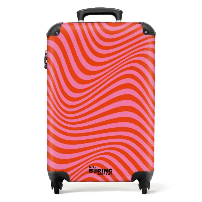 Waves - Rood/Roze NBS - Handbagage koffer - Kinderen Unisex middel -productfoto_recht