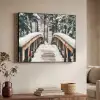 Brug - Winterlandschap - Bos - Natuur - Sneeuw Textielframe - compleet frame klein -sfeer3