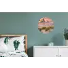 Zonsondergang - Duin - Strand - Planten - Zee Wandcirkel aluminium klein -slaapkamer