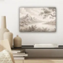 Landschap - Bergen - Meer - Natuur canvas 2cm klein -sfeer6